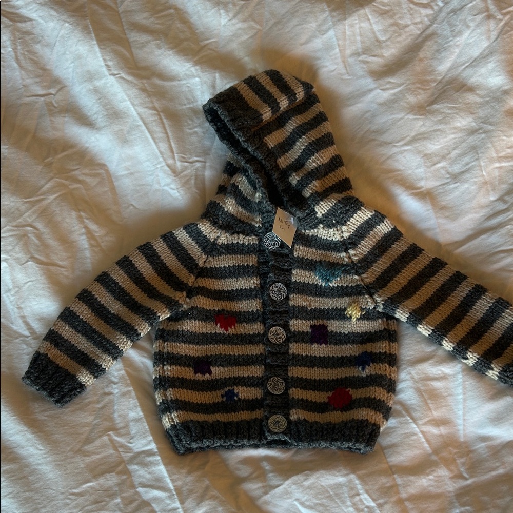 Striped Hooded Baby Sweater - NWOT